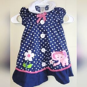 Infant Girls Bonnie Jean Embroidered Polka Dot Dress, Size 24 Months